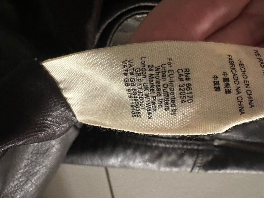 NWOT Free People We The Free Women's Black Vegan Leather Biker Moto Jacket Small - Picture 7 of 12